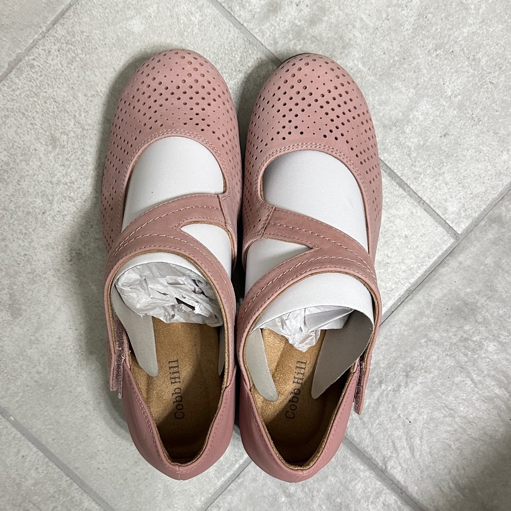 Cobb Hill Pink Perforated Mary Jane Sandals